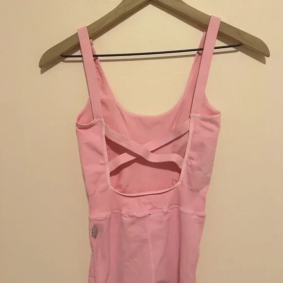 NWT Free People Movement Good Karma Onesie in Cotton Candy Pink Women's XS/S - Picture 7 of 10